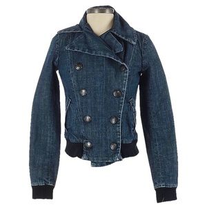 Citizens of Humanity Double Breasted Denim Bomber Jean Jacket Size 4